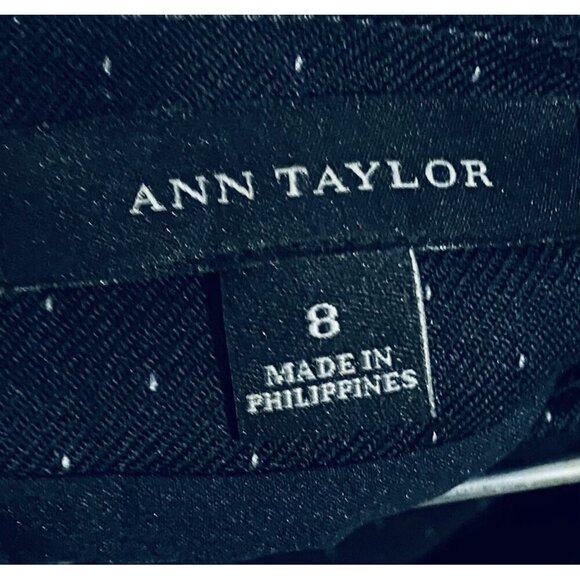 Ann Taylor Skirt Womens 8 Navy Blue Wool Blend White Dot A Line Mini Minimialist - Picture 4 of 6